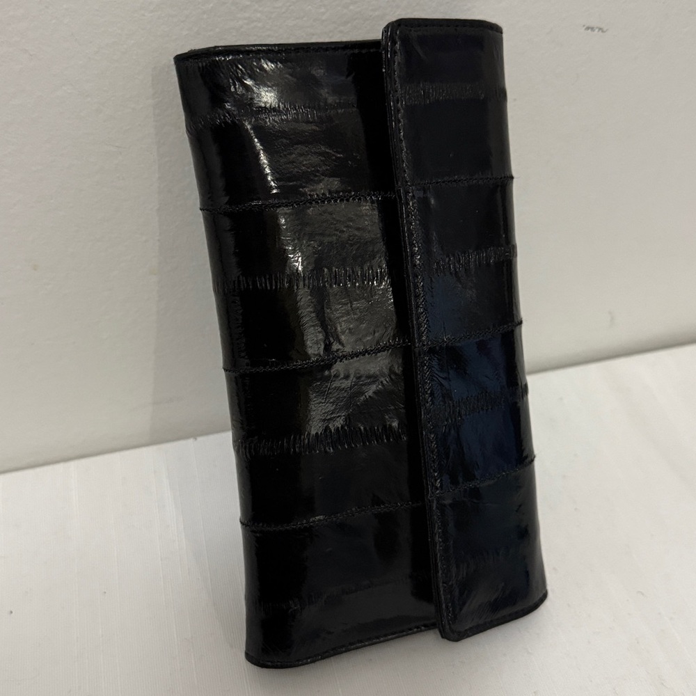 Allasandro Black  eel skin Leather wallet